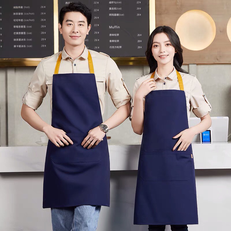 Tạp dề cao cấp vải Kaki Hàn dày dặn, sang trọng