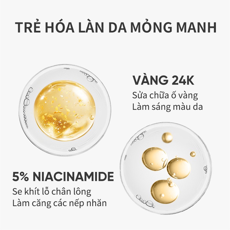 Set 10 Lọ Tinh Chất Dưỡng Da Mặt BAIMISS Vàng 24K Cấp Nước Làm Sáng Tái Sinh Làn Da 10ml