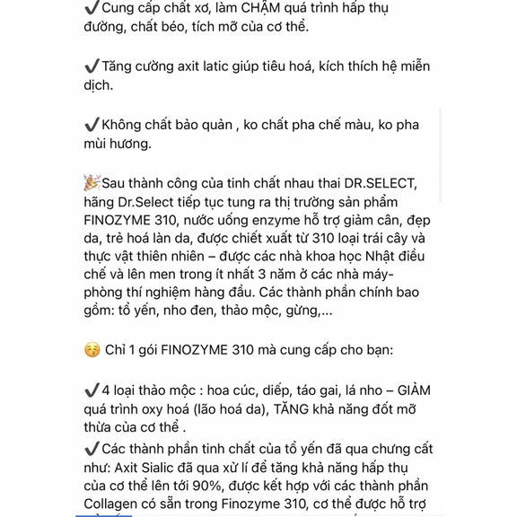 Nước uống trái cây Finozyme 310 Nhật Bản
