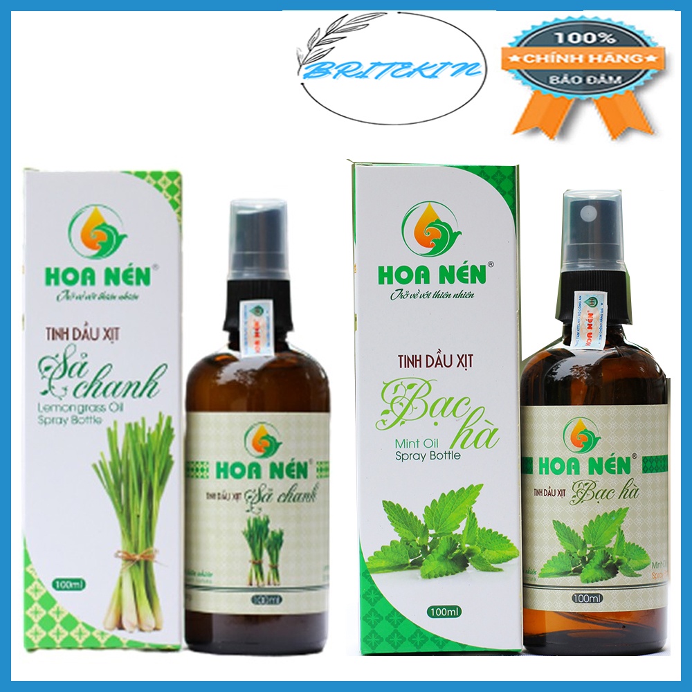 Dòng Sản Phẩm Tinh Dầu Dạng Cô Đặc & Dạng Xịt Sả Chanh & Bạc Hà Hoa Nén (Chai 100ml & Chai 30ml)