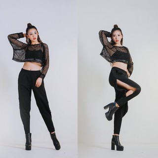 Áo Lưới Croptop Nữ Form Rộng (hình thật)