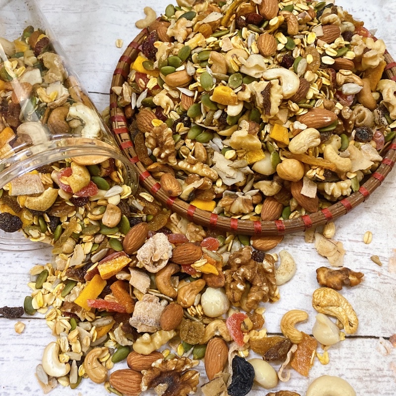 500G Ngũ cốc ăn kiêng Granola vị mật ong, trà xanh, cacao
