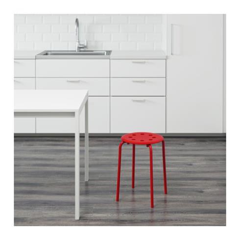 Ghế đẩu tròn chân sắt IKEA Marius - đỏ