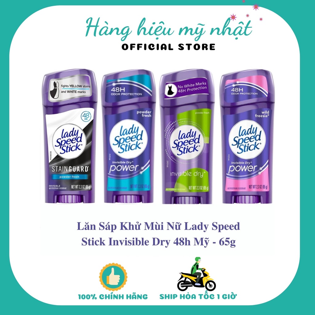 💖 Lăn khử mùi dạng sáp dành cho Nữ Lady Speed Stick Wild Freesia 65g