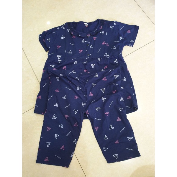 thanh lý dọn kho Bộ bầu và sau sinh cộc tay Pink có lật ngực cho bé ti, quần áo bầu mặc nhà lửng cotton