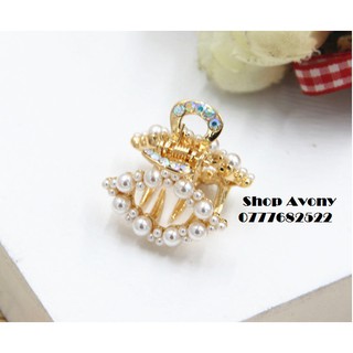 Kẹp tóc đỉnh - kẹp nửa tóc đính hạt trắng
