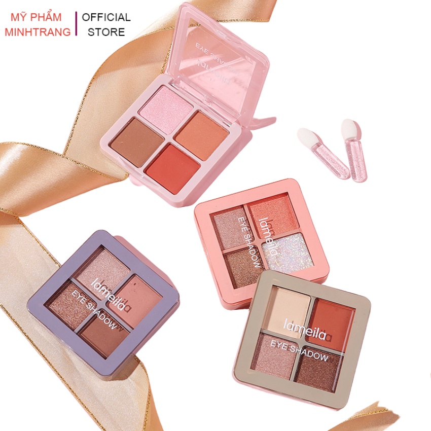 Phấn Mắt 4 ô Vuông Lameila Eye Shadow 5086,bảng phấn mắt nhũ lấp lánh nội địa Trung lì,mịn,lâu trôi,lên tone chuẩn