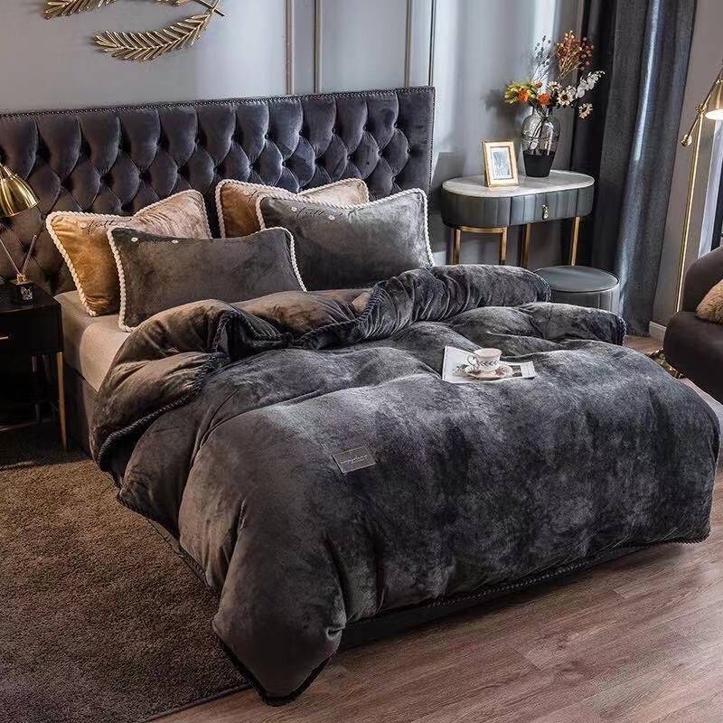 SÉT GA GỐI NỈ NHUNG VIỀN THỪNG 10 MẦU SANG CHẢNH