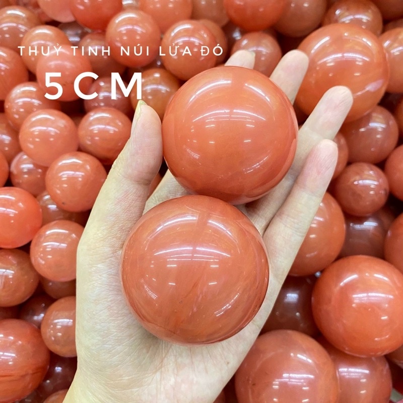 Cặp bi lăn tay đá đỏ 3cm