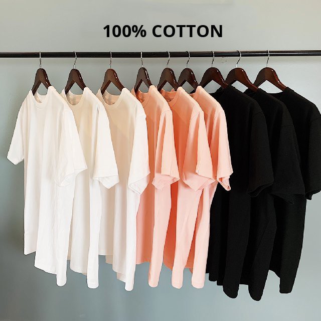 Áo Thun🎁Áo Phông Trơn Nam Nữ Tay Lỡ Cotton 100% oversize form rộng 5 màu ,mặc thoáng mát thấm hút mồ hôi