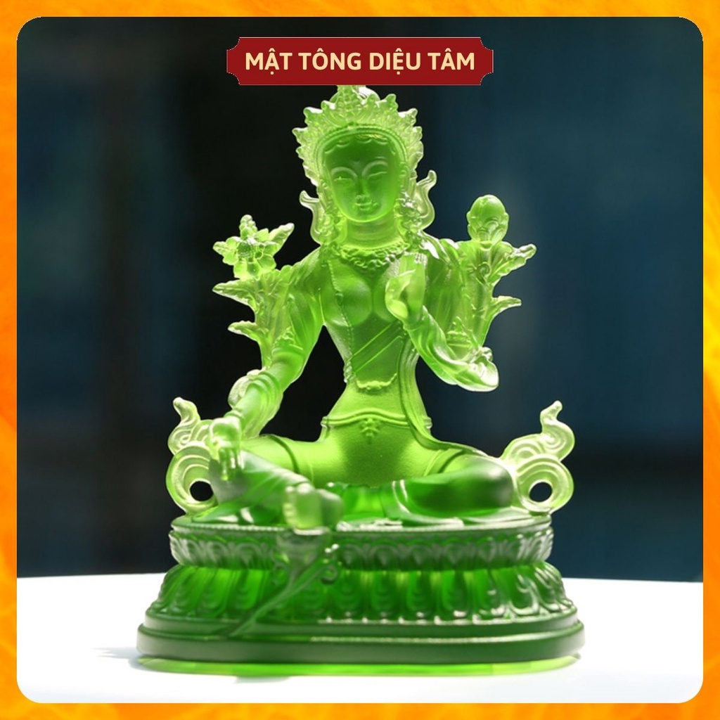 Tượng đức tara xanh lục độ phật mẫu Mã LL12,5cm