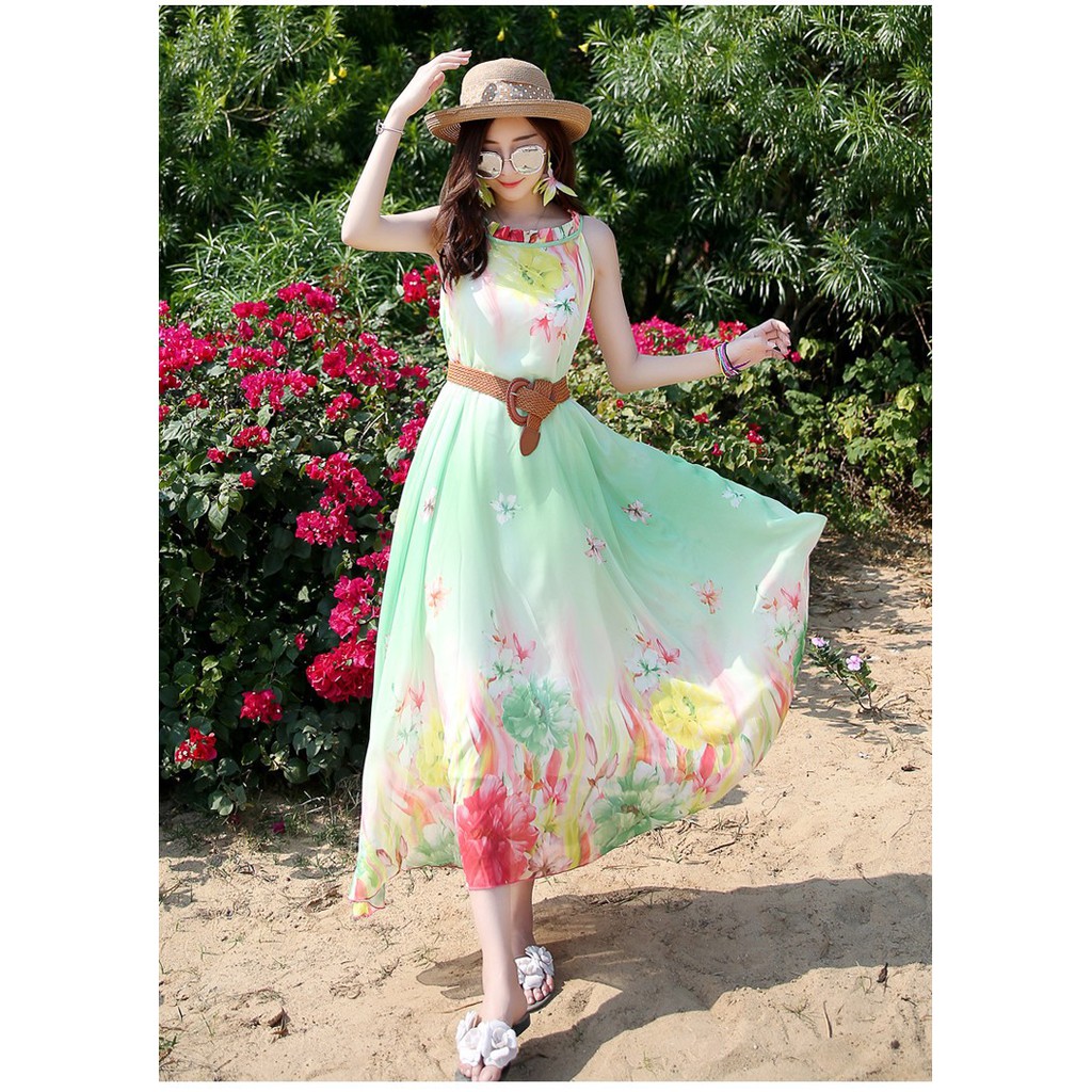 Đầm Maxi Lụa Sắc Màu Sang Trọng