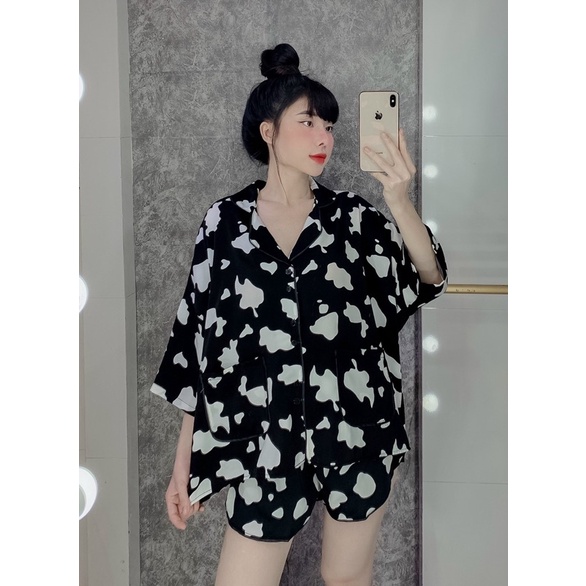 Big Size-Bộ Pijama Cánh Dơi Áo Cộc Quần Đùi