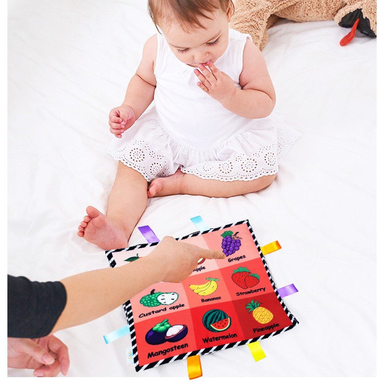 Tranh Vải Có Âm Thanh Sột Soạt Kích Thích Thị Giác Cho Bé Sơ Sinh Học Giáo Dục Sớm - Thẻ Tummy Time