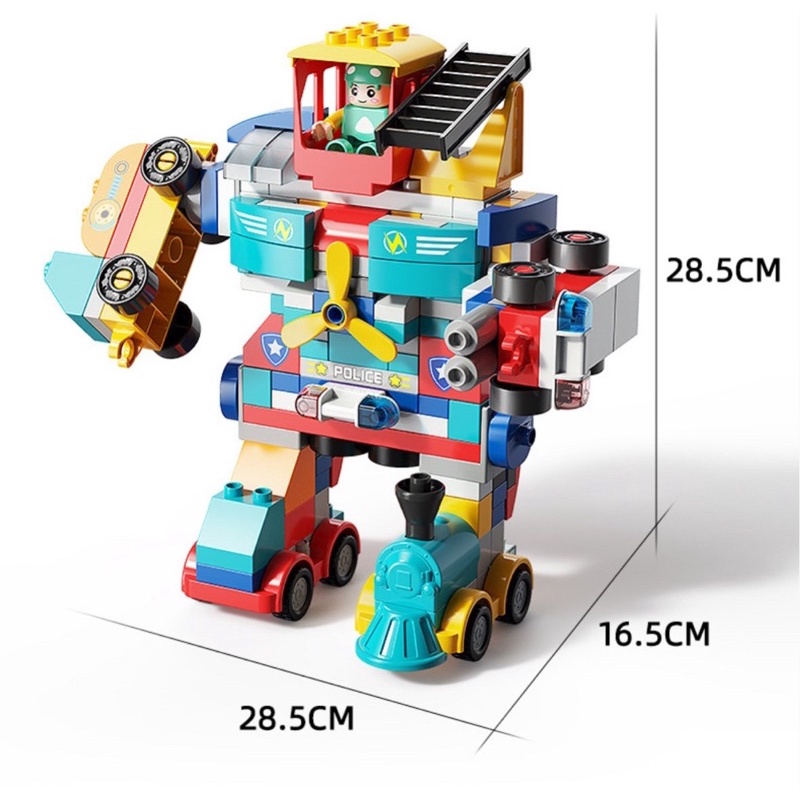Lego lắp ghép Duplo 195pcs - Đồ chơi lắp ghép 195 chi tiết dành cho bé,lắp ghép xe cảnh sát, người máy cảnh sát