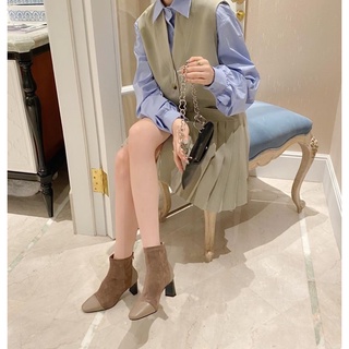 ♥️ Giày bốt cổ thấp, chất nỉ pha mũi da, gót 7f dễ đi. Hàng QCCC fullbox