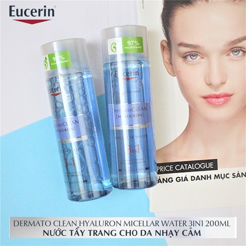 [NHẬP KHẨU-TEM PHỤ] Nước tẩy trang Eucerin dịu nhẹ cho da nhạy cảm Dermato Clean Micellar Cleansing 3in1 200 ml