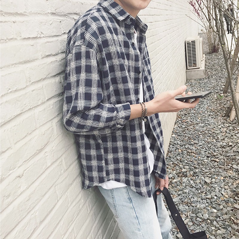 Áo khoác sơ mi họa tiết caro thời trang trẻ trung | BigBuy360 - bigbuy360.vn