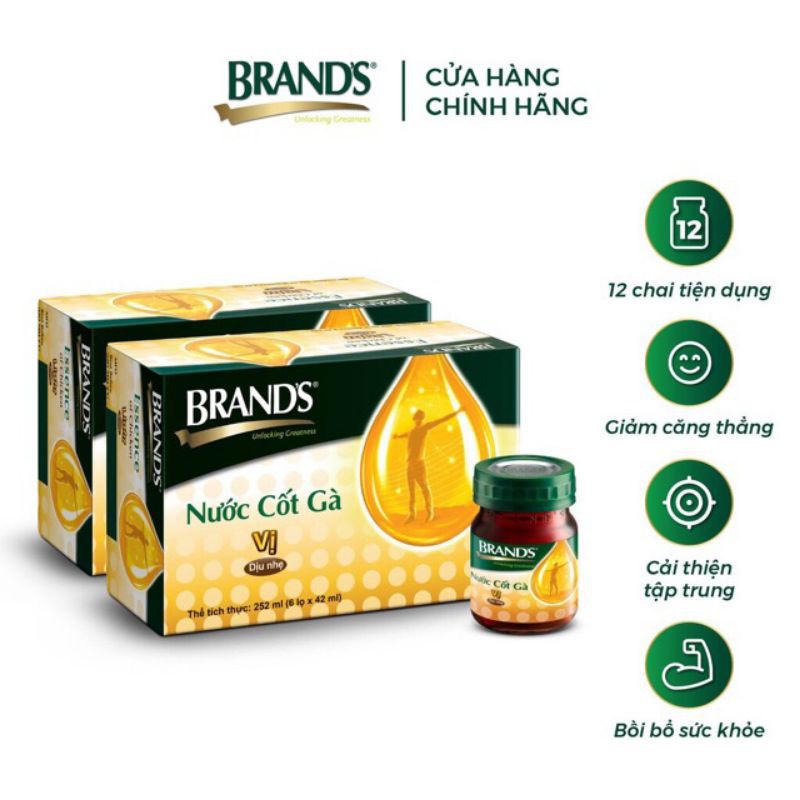 Nước Cốt Gà BRANDS Vị Diệu Nhẹ 42Ml (Hộp 6 Hủ)