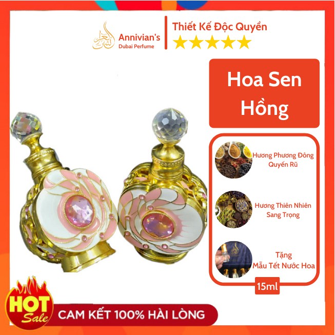 [Top_Bán_Chạy]💥💢💥Tinh dầu nước hoa Dubai Thiết Kế Bông Sen Hồng 15ml