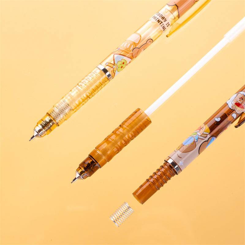 Set 6 Bút Chì Nhựa Tự Động 0.5mm In Hình Gấu Dễ Thương