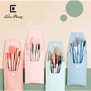 Set 8 cọ trang điểm tán phấn nền, phấn mắt, đánh má hồng, đánh khối, cọ chân mày, phấn mắt, đầu cọ mềm + túi du lịch