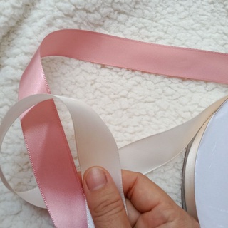 Ruy băng lụa 2,5 cm màu kem, nude(loại 1 mặt)