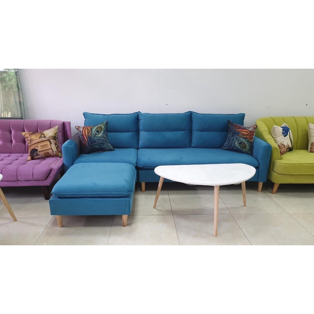 Ảnh thực tế sofa nỉ góc L đẹp giá rẻ - ảnh thật kèm video shop chụp - inbox shop chọn màu