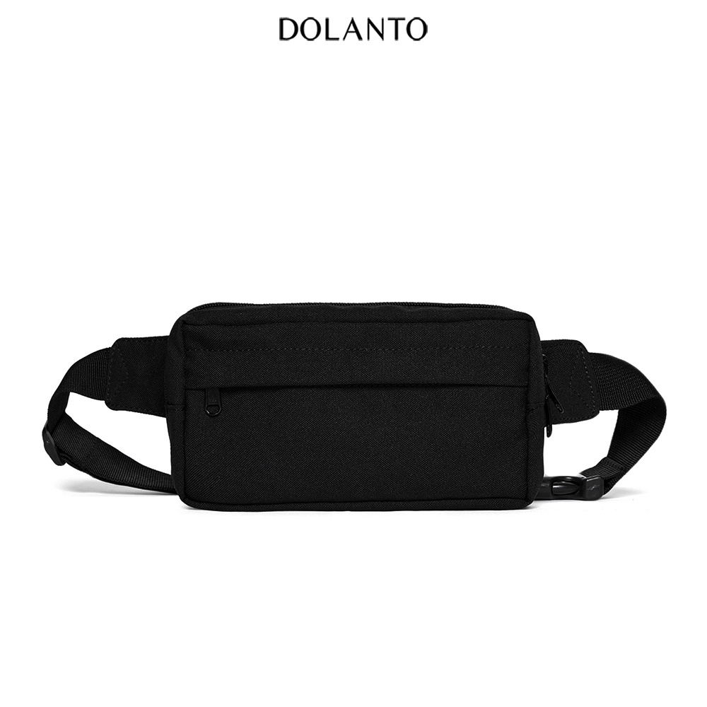 Túi Đeo Chéo Đen BumBag Nhỏ Du Lịch Thời Trang Vải Canvas Cao Cấp Chống Thấm Nước Tiện Rẻ Bao Tử Bụng Nam Nữ DOLANTO