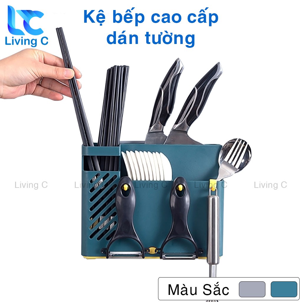 Giá kệ cắm dao đũa muỗng Living C , ống đũa nhà bếp dán tường đa năng _K185