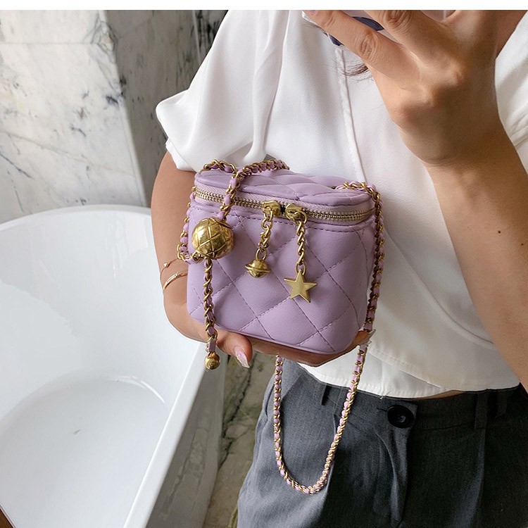 Túi Xách JASMIN NOIR Dây Xích Mỏng Phối Kim Sa Thời Trang Sang Trọng Cho Nữ