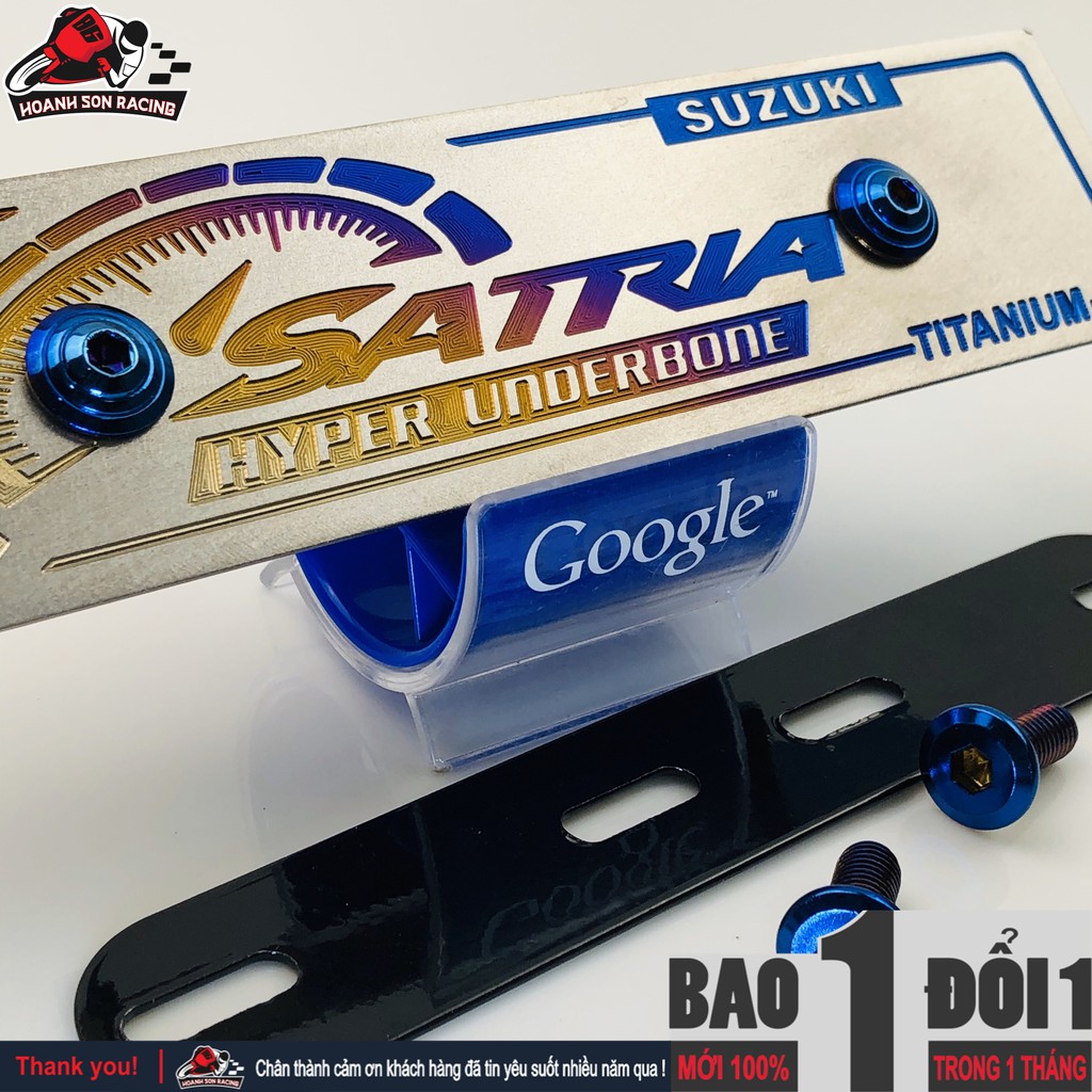 Bảng tên titan SATRIA, titan 100% gắn cho các đời xe satria TẶNG pát gắn bảng tên xe satria và ốc gắn bảng tên titan 6l2