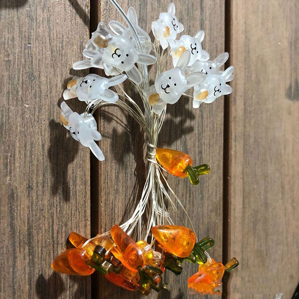 YIYU Dây Đèn Led 20 Bóng Hình Thỏ Dễ Thương Dùng Pin Trang Trí Lễ Phục Sinh