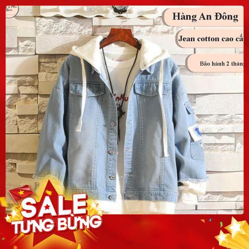 ÁO KHOÁC JEAN NAM - ÁO KHOÁC JEAN NỮ CÓ NÓN NỈ PHONG CÁCH HÀN QUỐC (HÀNG AN ĐÔNG CAO CẤP) KT09 -Hàng nhập khẩu