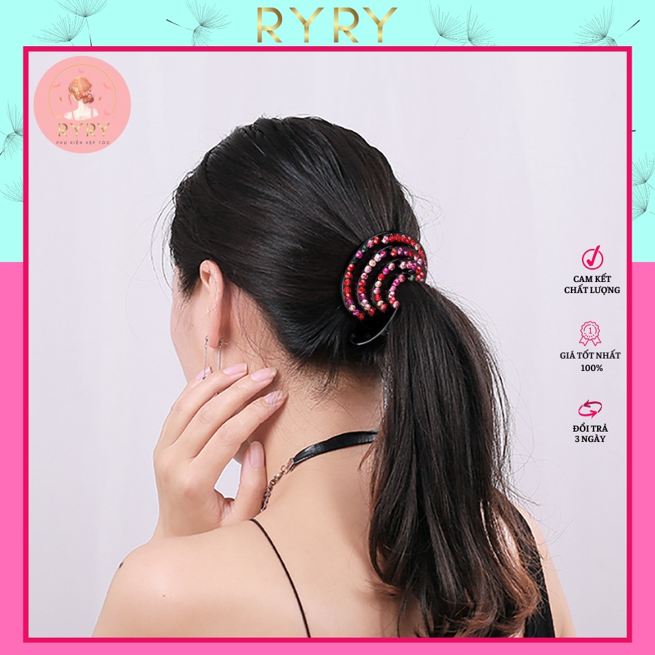 Kẹp Càng Cua Đính Đá Vòng Sang Chảnh Hàn Quốc Cho Nữ