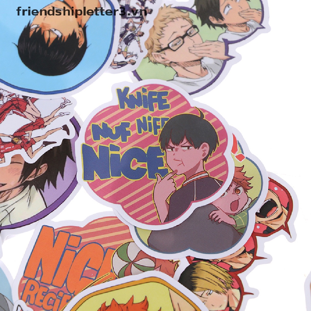 Bộ 50 Miếng Dán anime Haikyuu Chống Thấm Nước Trang Trí Ván Trượt laptop