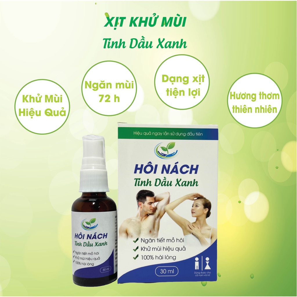 Xịt Khử Mùi Hôi Nách Tinh Chất Thiên Nhiên Hương Nhài Chai 30ml, Hàng Chính Hãng Tinh Dầu Xanh Hiệu Qủa Kéo Dài