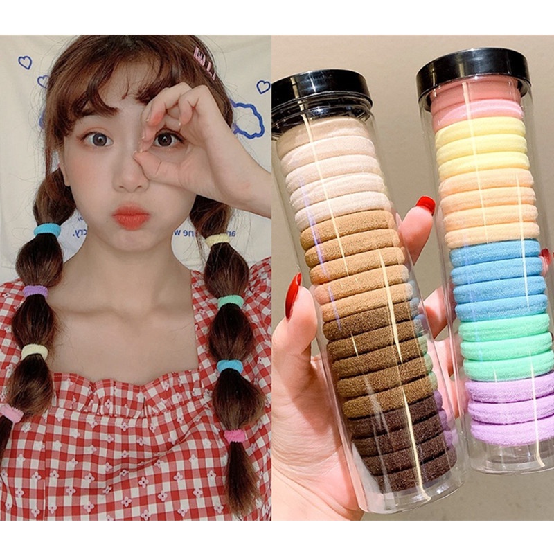 Set 20 Dây Thun Cột Tóc Co Giãn Nhiều Màu