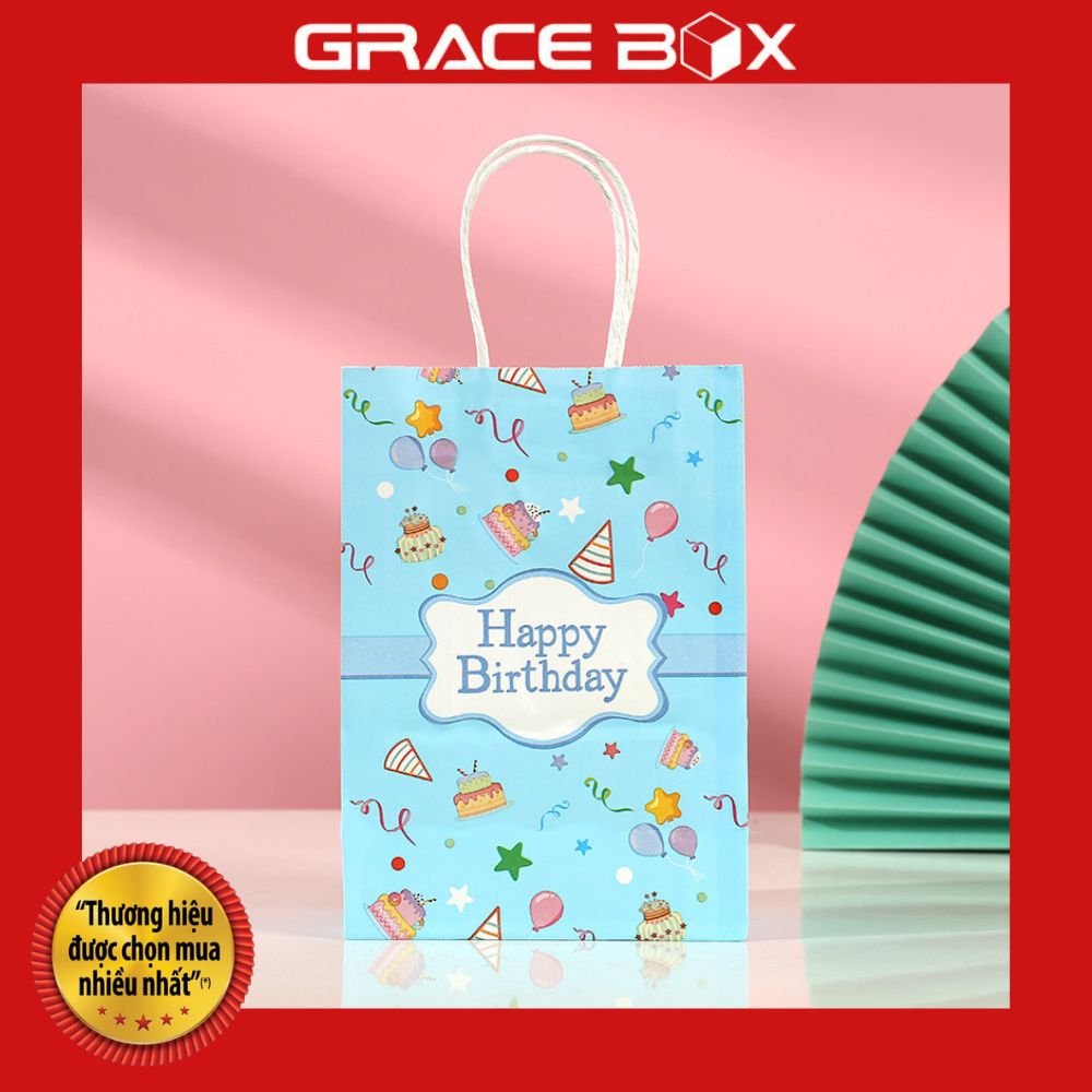 Túi Giấy Quà Tặng Chúc Mừng Sinh Nhật Happy Birthday Xinh Xắn - Siêu Thị Bao Bì Grace Box