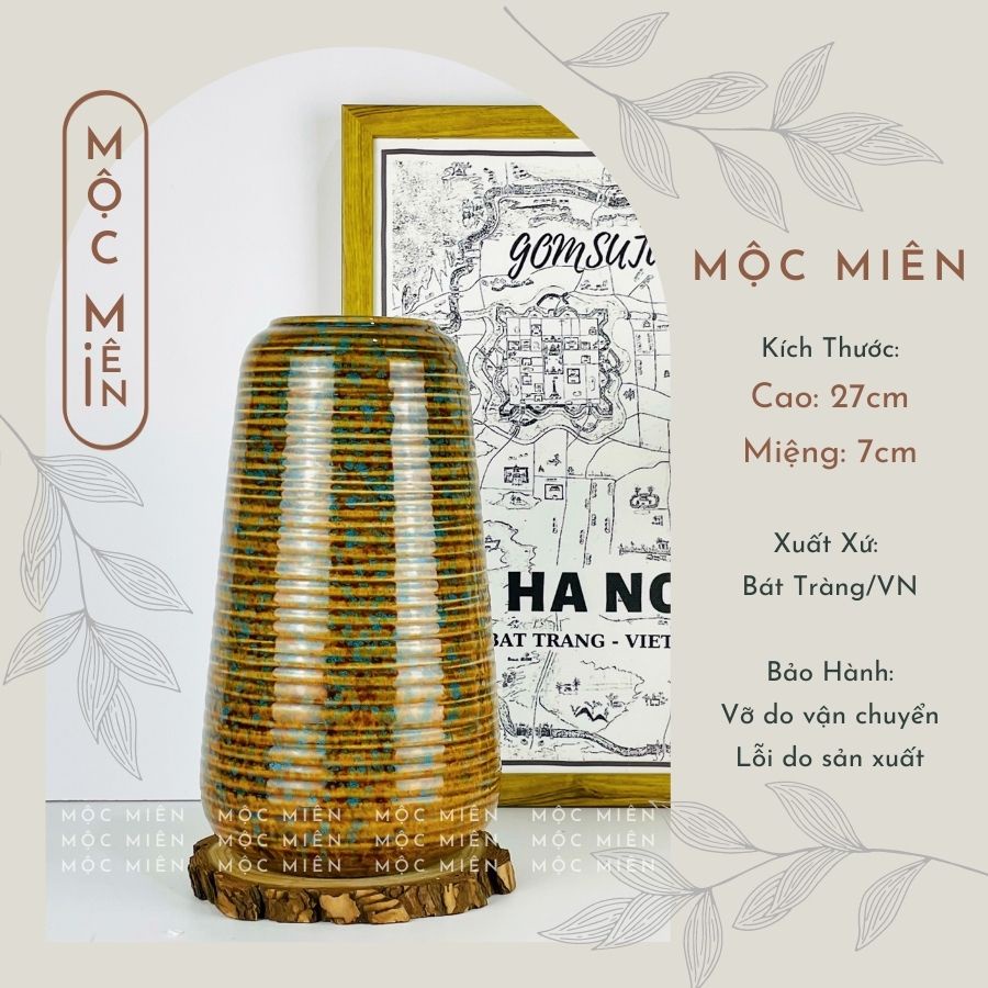 Bình hoa gốm lọ hoa men hoả biến Sắc Hoa decor trang trí phòng khách, Mộc Miên gommocmien, gốm sứ bát tràng