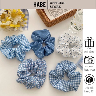 Set 5 dây buộc tóc scunchies tông xanh Mojito nhã nhặn phong cách Hàn Quốc nhẹ nhàng