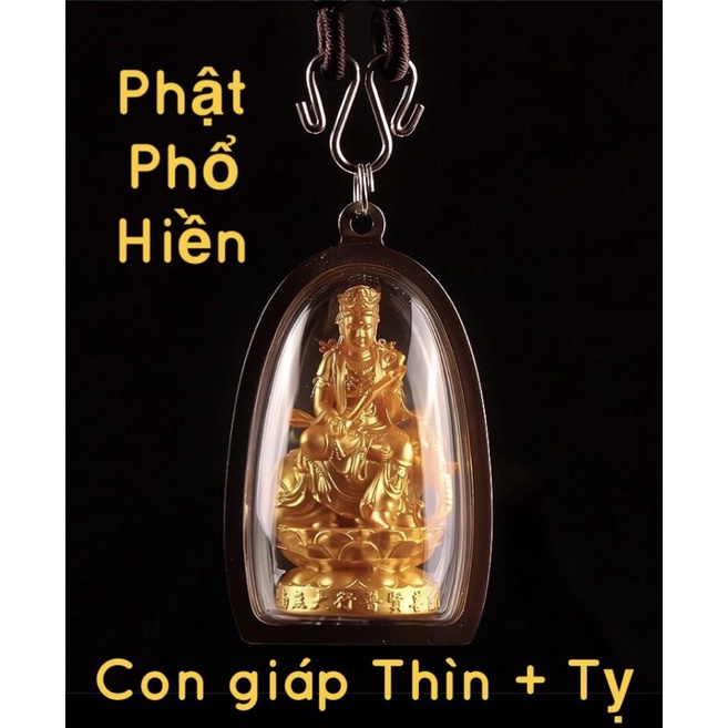 Mặt dây chuyền Bồ Tát Phổ Hiền mạ vàng trợ duyên hộ mệnh cho con giáp Thìn +Tỵ