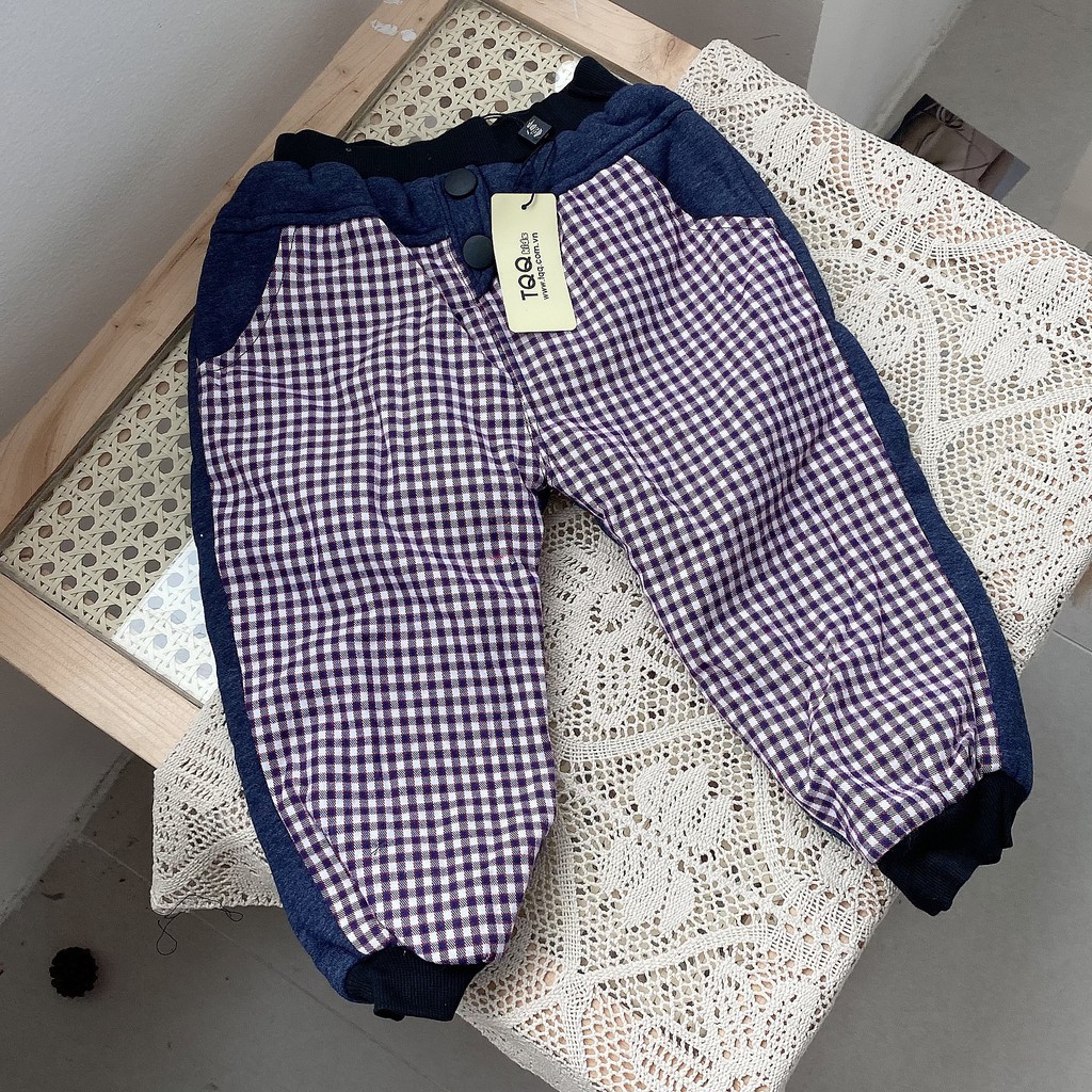 Quần dài nỉ lót len cho bé nam TQQ KIDS bo gấu siêu ấm cho bé từ 9 tháng đến 3 tuổi