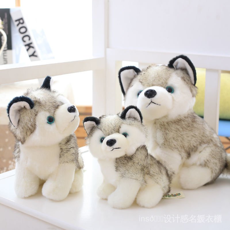 Gối Ôm Hình Chú Chó Husky Bằng Nhung Dễ Thương Xinh Xắn