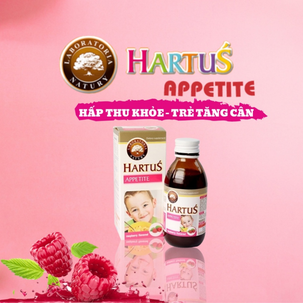 Hartus Appetite Siro ăn ngon nhập khẩu Châu Âu giúp bé cải thiện chứng biếng ăn, kích thích tiêu hóa của trẻ (Lọ 150ml)