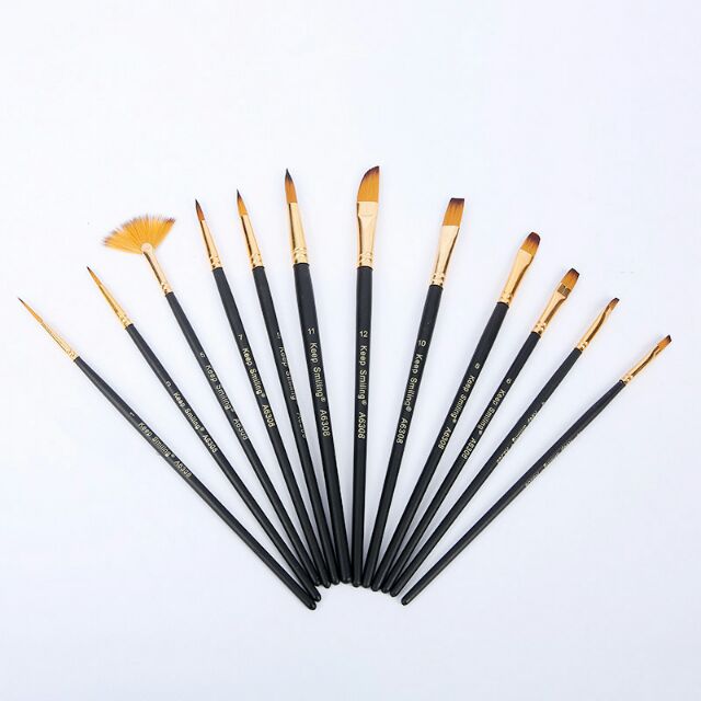 Bộ 12 cọ vẽ hỗn hợp Keep smilling