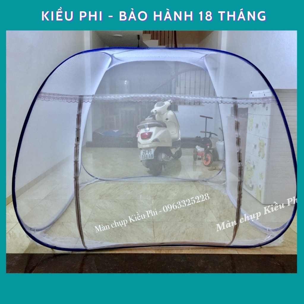 Mùng chụp tự bung người lớn đỉnh rộng - màn tự bung mắt lưới nhỏ chống muỗi Kiều Phi