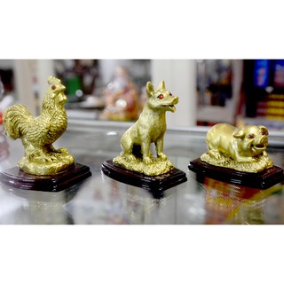 Một tượng con giáp sơn đồng-kèm đế