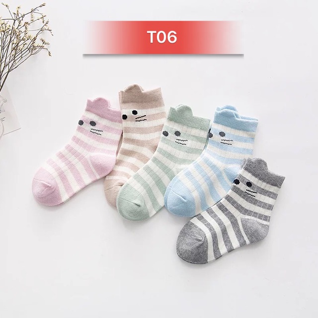 Combo 5 đôi tất trẻ em cute ngộ nghĩnh T06