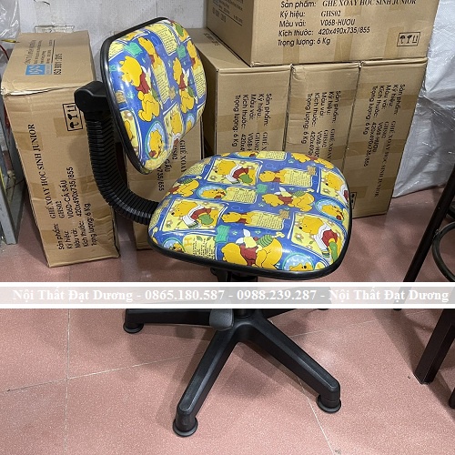 Ghế xoay chống gù điều chỉnh chiều cao lên đến 53cm giúp bé ngồi phù hợp các loại bàn hàng chính hãng NT190 Đạt Dương